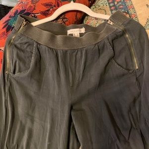 Loose Camo Green Pants Come In At Ankle